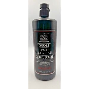 Dead Sea Collection Mens Face Body Hair Wash Sandalwood Hydrating 33.8 oz